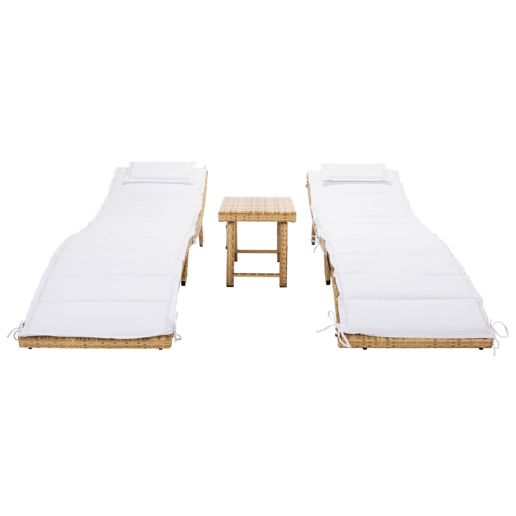 SAFAVIEH Outdoor Blaguna 3-Piece Sun Lounger Set - 83Wx20Dx24H