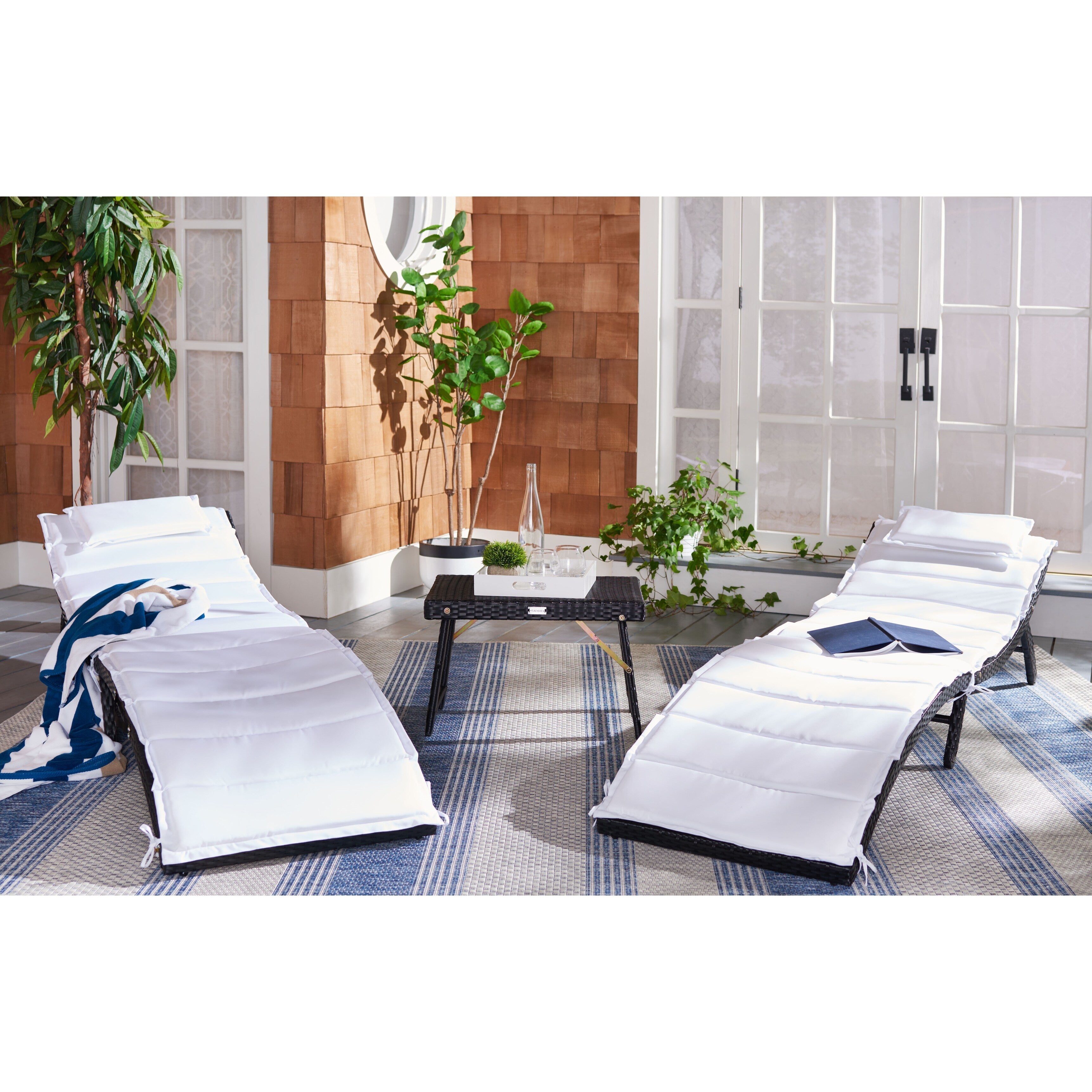 SAFAVIEH Outdoor Blaguna 3-Piece Sun Lounger Set - 83Wx20Dx24H