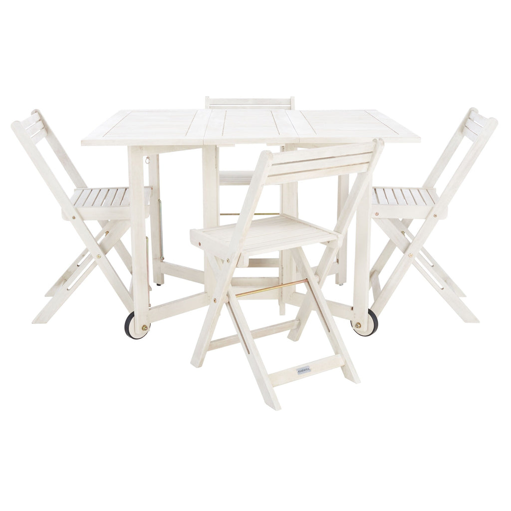 SAFAVIEH Outdoor Brandy 5-Piece Outdoor Dining Table Set - 43Wx35Dx29H