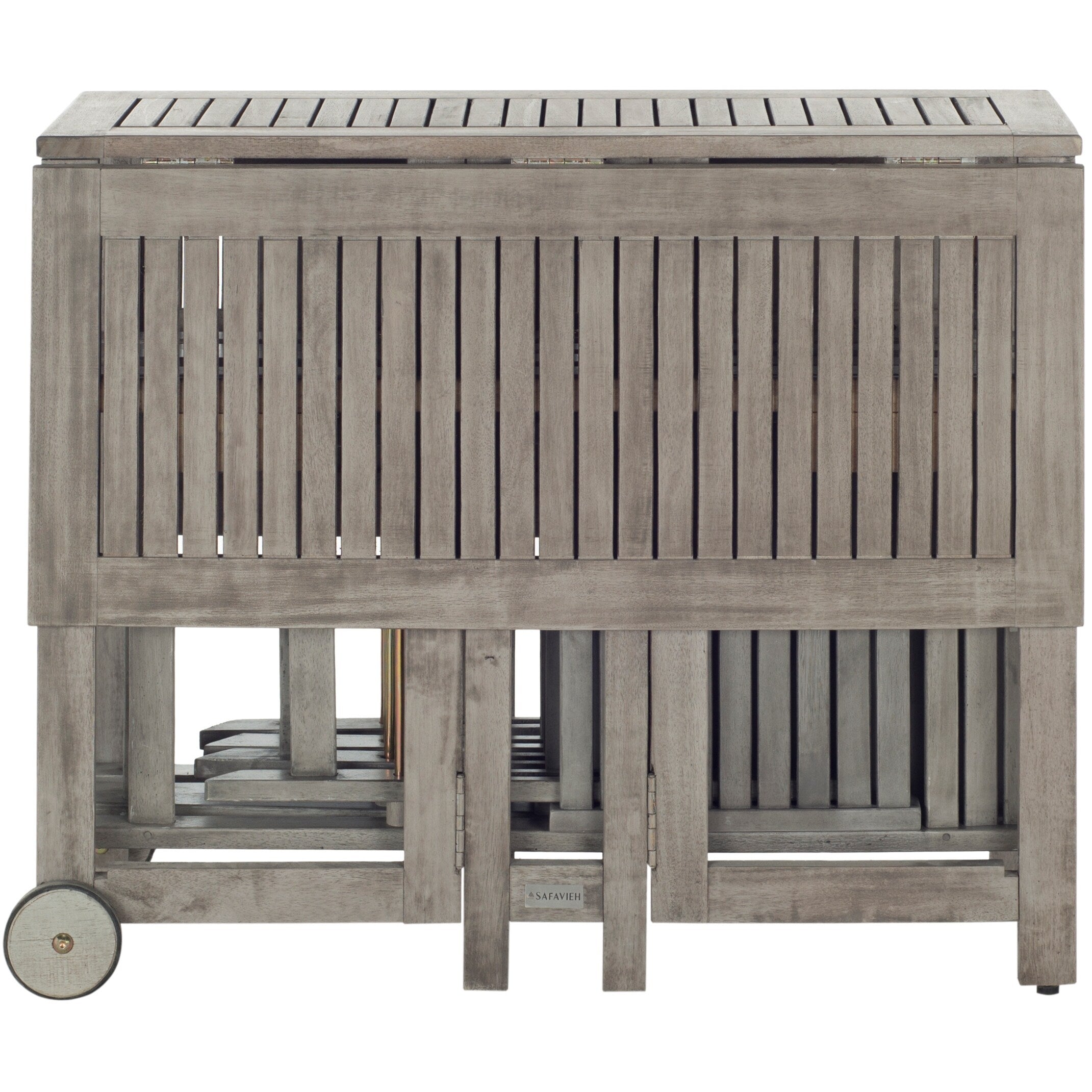 SAFAVIEH Outdoor Brandy 5-Piece Outdoor Dining Table Set - 43Wx35Dx29H