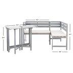 SAFAVIEH Outdoor Kenna 3-Piece Balcony Corner Lounge Set - 39Wx19Dx33H
