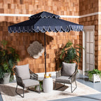 SAFAVIEH Outdoor Kjerstin Valance 9Ft Double Top Umbrella