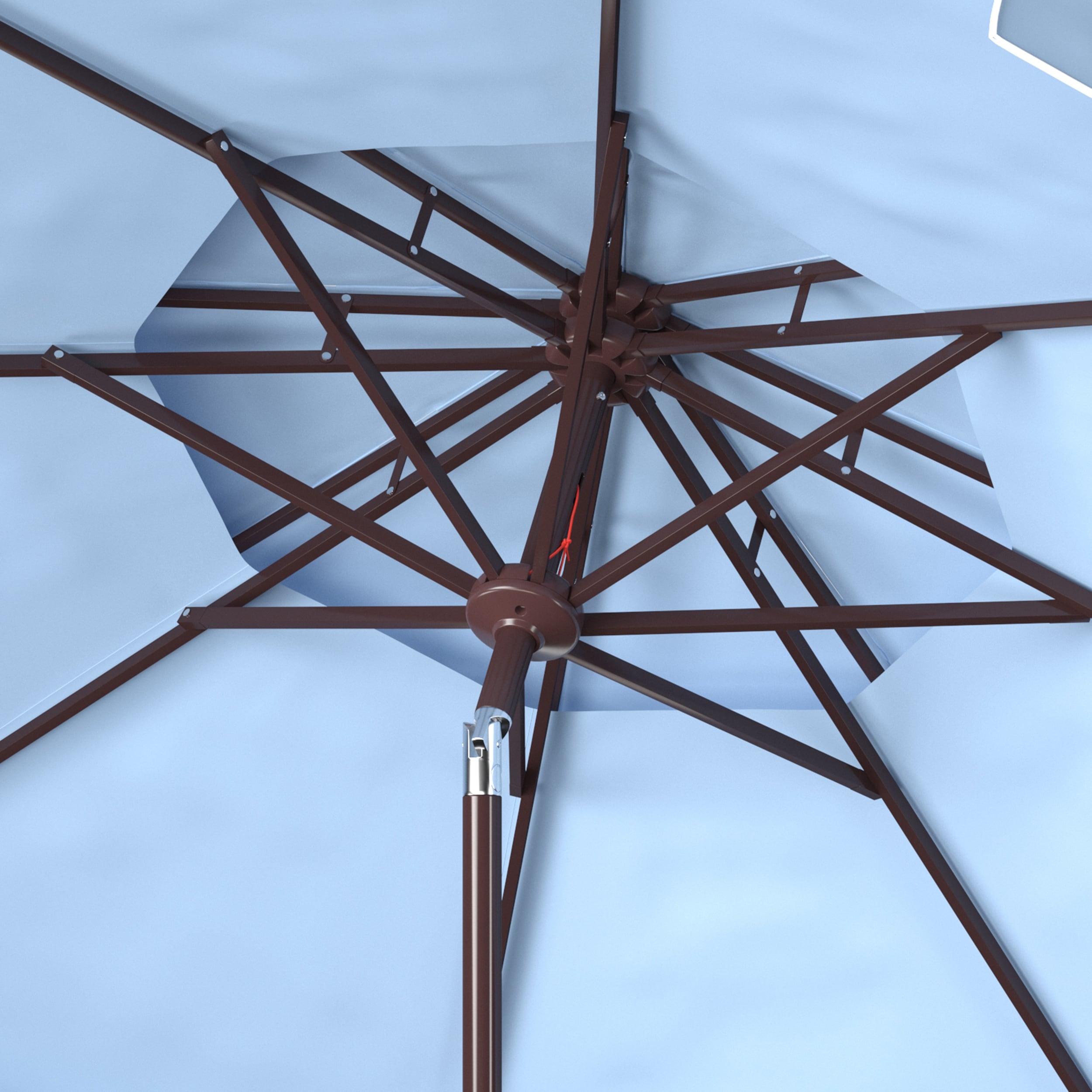 SAFAVIEH Outdoor Livia 9Ft Double Top Market Umbrella, Base Not Included