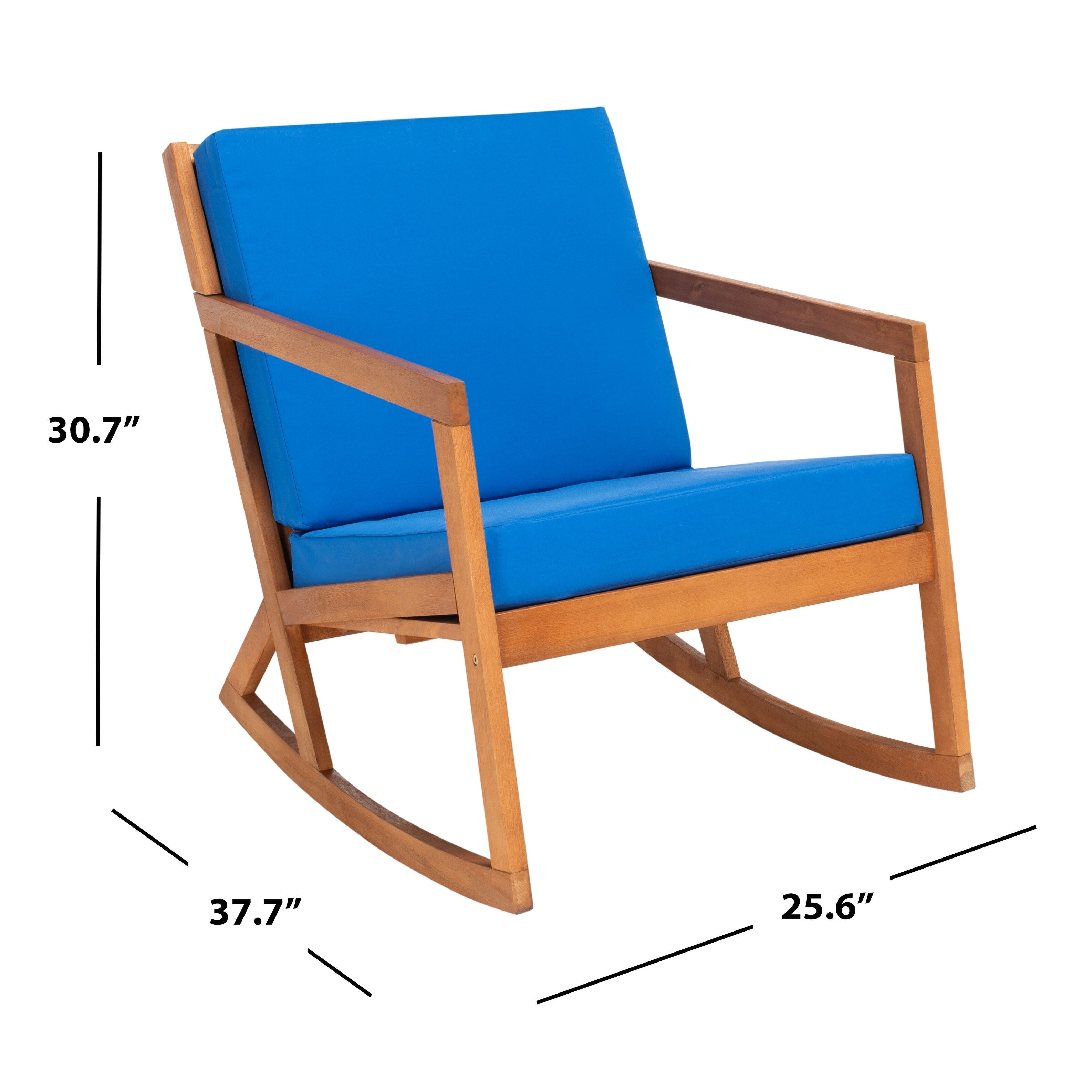 SAFAVIEH Outdoor Makaila Rocking Chair with Cushion - 26W x 31D x 38H