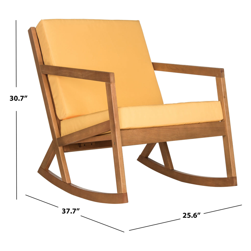 SAFAVIEH Outdoor Makaila Rocking Chair with Cushion - 26W x 31D x 38H