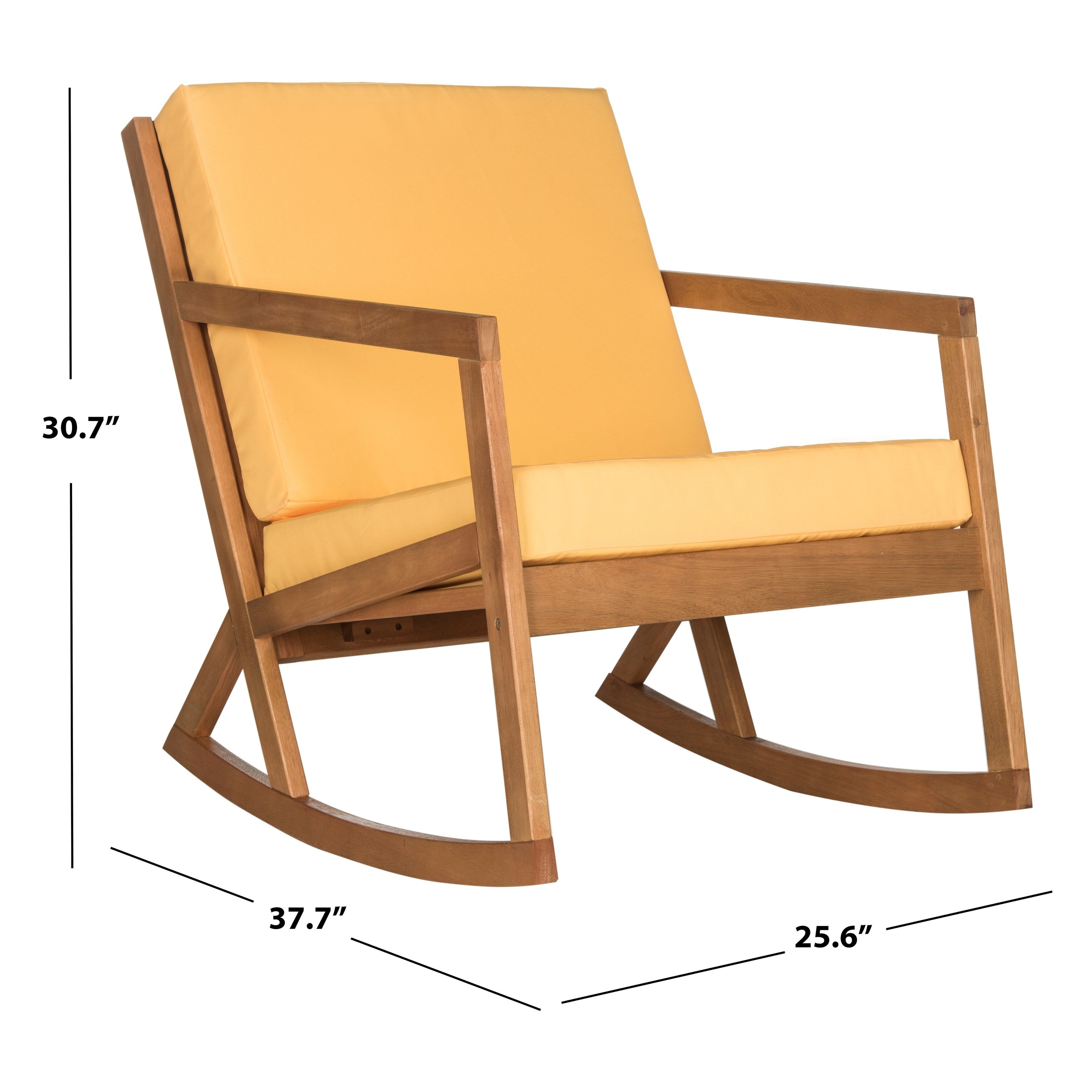 SAFAVIEH Outdoor Makaila Rocking Chair with Cushion - 26W x 31D x 38H