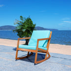 SAFAVIEH Outdoor Makaila Rocking Chair with Cushion - 26W x 31D x 38H