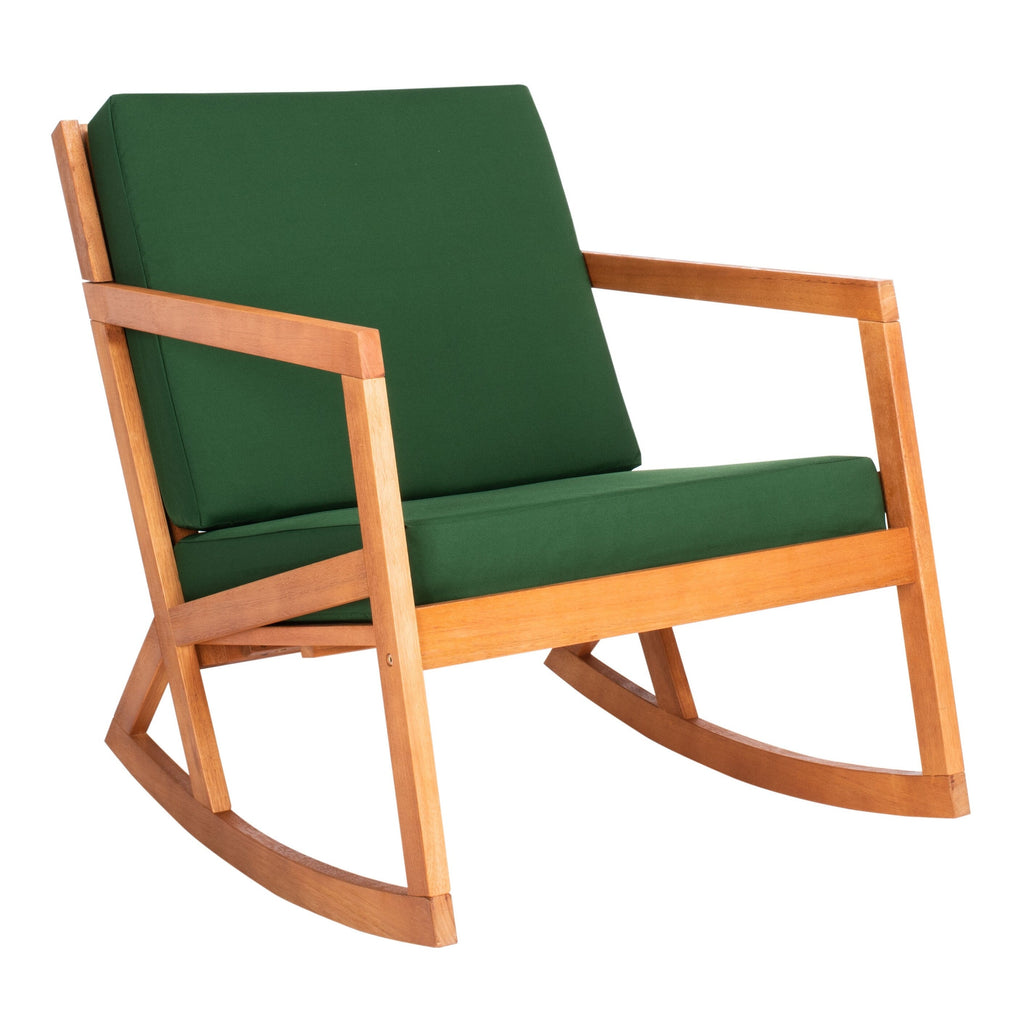 SAFAVIEH Outdoor Makaila Rocking Chair with Cushion - 26W x 31D x 38H