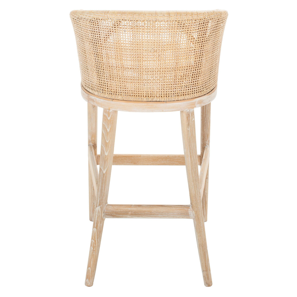 SAFAVIEH Virona Rattan 30-inch Bar Stool - 22.3 W x 20.5 L x 39 H - 22Wx21Dx39H
