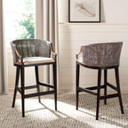SAFAVIEH Virona Rattan 30-inch Bar Stool - 22.3 W x 20.5 L x 39 H - 22Wx21Dx39H