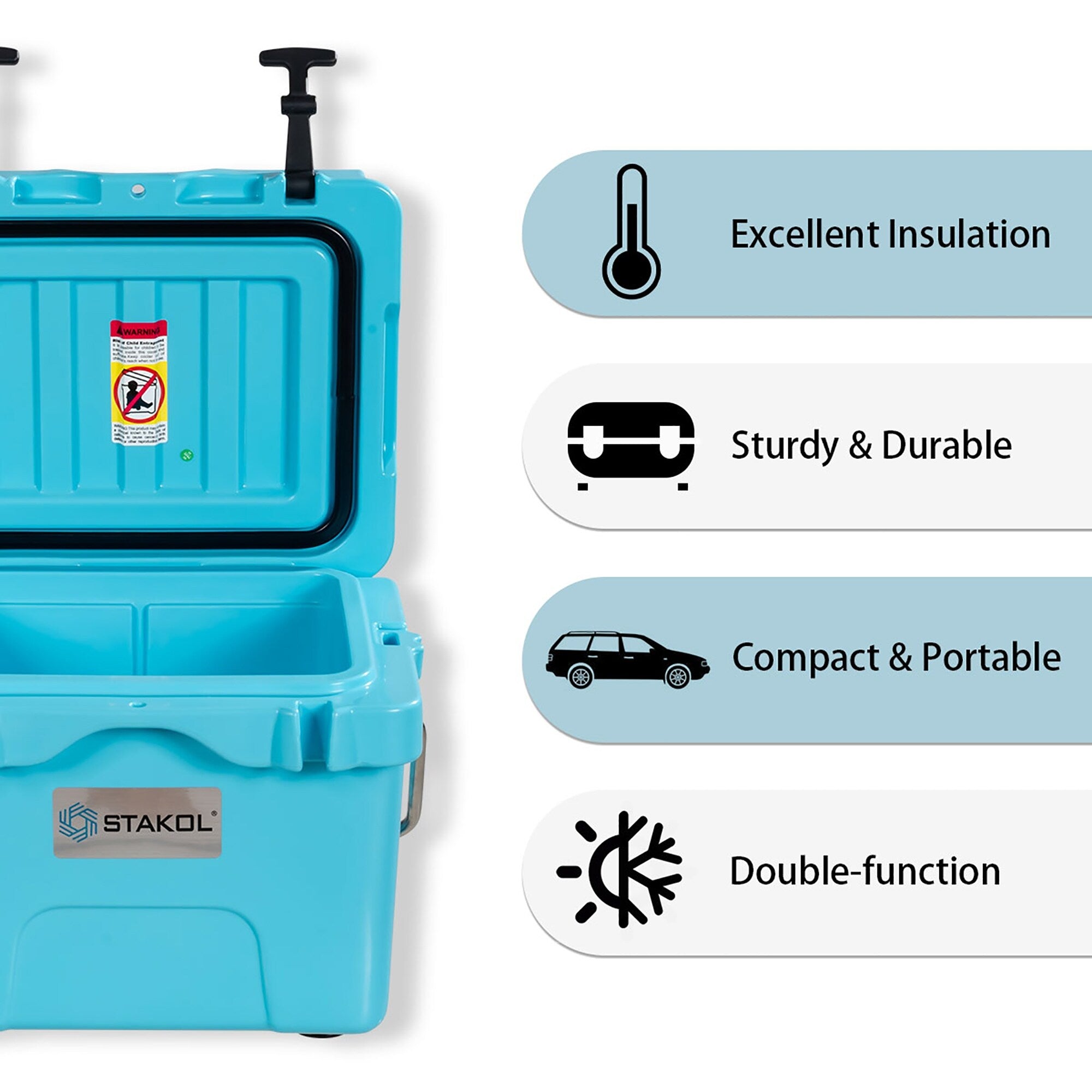 SKTAKOL 16 Quart Cooler Portable Ice Chest Leak-Proof 24 Cans Ice - See Details