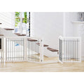SPIRICH 96 inch Extra Wide 30 inches Tall Dog gate with Door Walk Through, Freestanding Wire Pet Gate,Pet Puppy Safety Fence