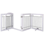 SPIRICH 96 inch Extra Wide 30 inches Tall Dog gate with Door Walk Through, Freestanding Wire Pet Gate,Pet Puppy Safety Fence