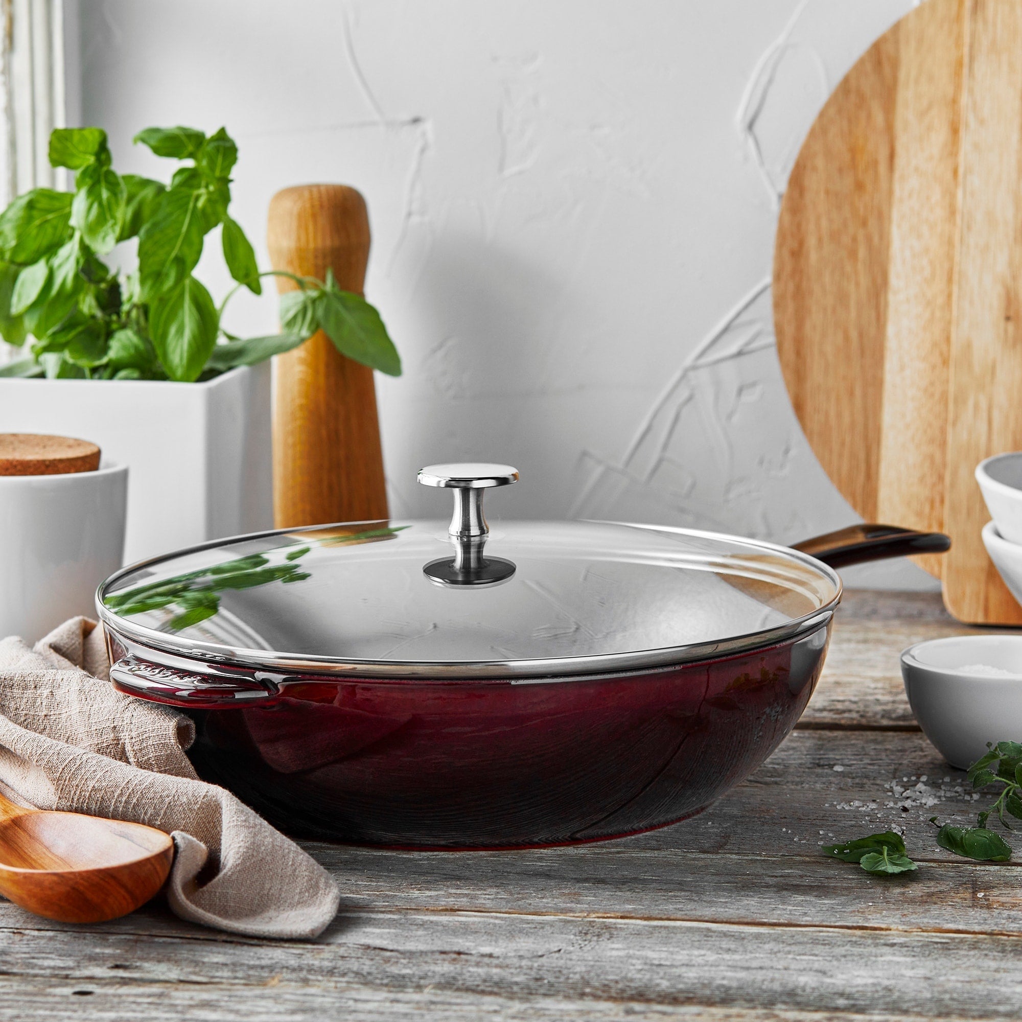 STAUB Cast Iron 2.9-qt Daily Pan with Glass Lid