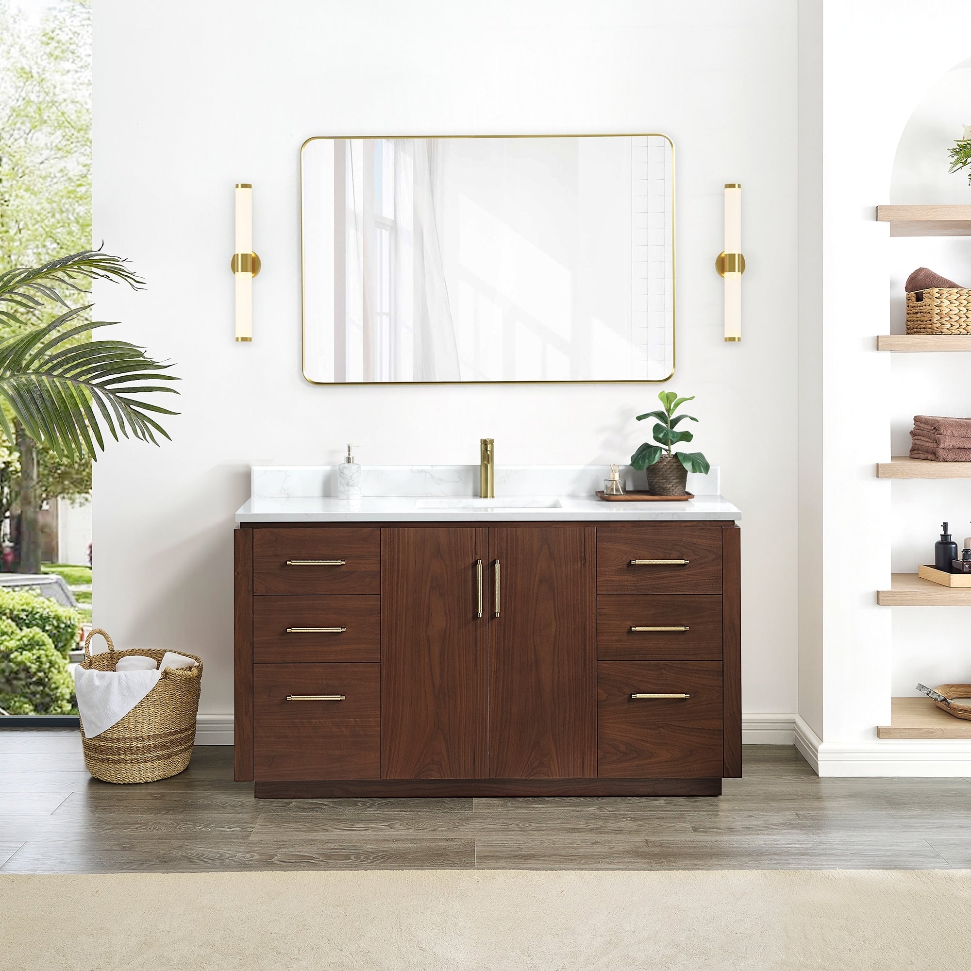 San Single Bath Vanity with Composite Stone Top without Mirror