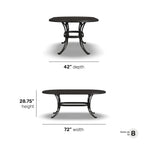Sanibel Bronze Aluminum 7- Piece Outdoor Dining Set with 72 Oval Dining Table and Six Armchairs by Homestyles