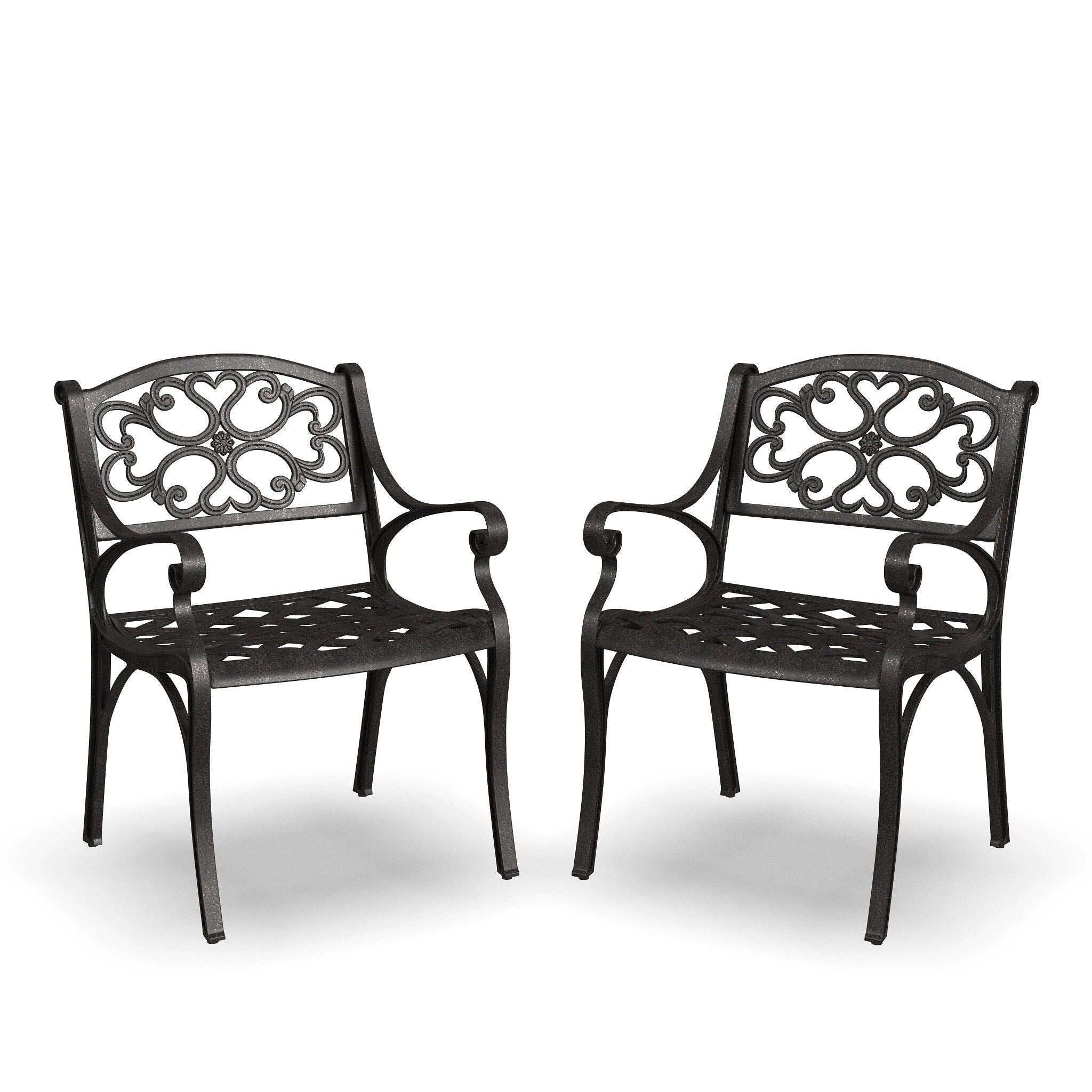 Sanibel Bronze Aluminum 7- Piece Outdoor Dining Set with 72 Oval Dining Table and Six Armchairs by Homestyles