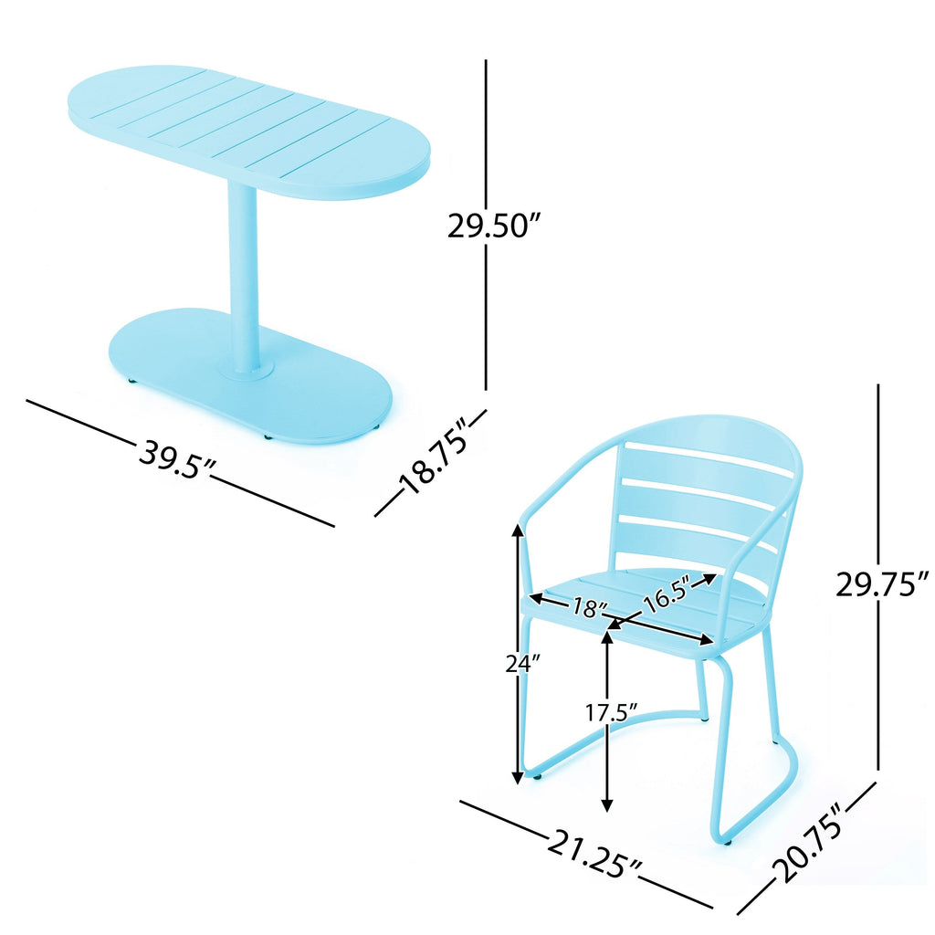 Santa Monica Outdoor 3-Piece Bistro Set by Christopher Knight Home