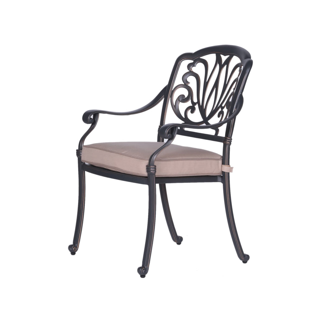 Saratoga 5pc Aluminum Round Dining Set with Sunbrella Cushions - Best Outdoor Furniture
