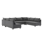 Sectional Sofa,Reversible U Shaped Chenille Couch Set,Free Combination,Oversized 8 Seat Convertible Sofa