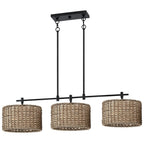 Sedgy 3-Light Black Farmhouse Kitchen Island Light Linear Chandelier - 41W