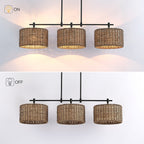 Sedgy 3-Light Black Farmhouse Kitchen Island Light Linear Chandelier - 41W