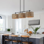 Sedgy 3-Light Black Farmhouse Kitchen Island Light Linear Chandelier - 41W