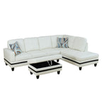 Semi PU Synthetic Leather 3-Piece Couch Living Room Sofa Set