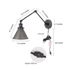 Malryn Set of 2 Modern Adjustable Swing Arm Lights Plug-in/Hardwired Wall Sconces