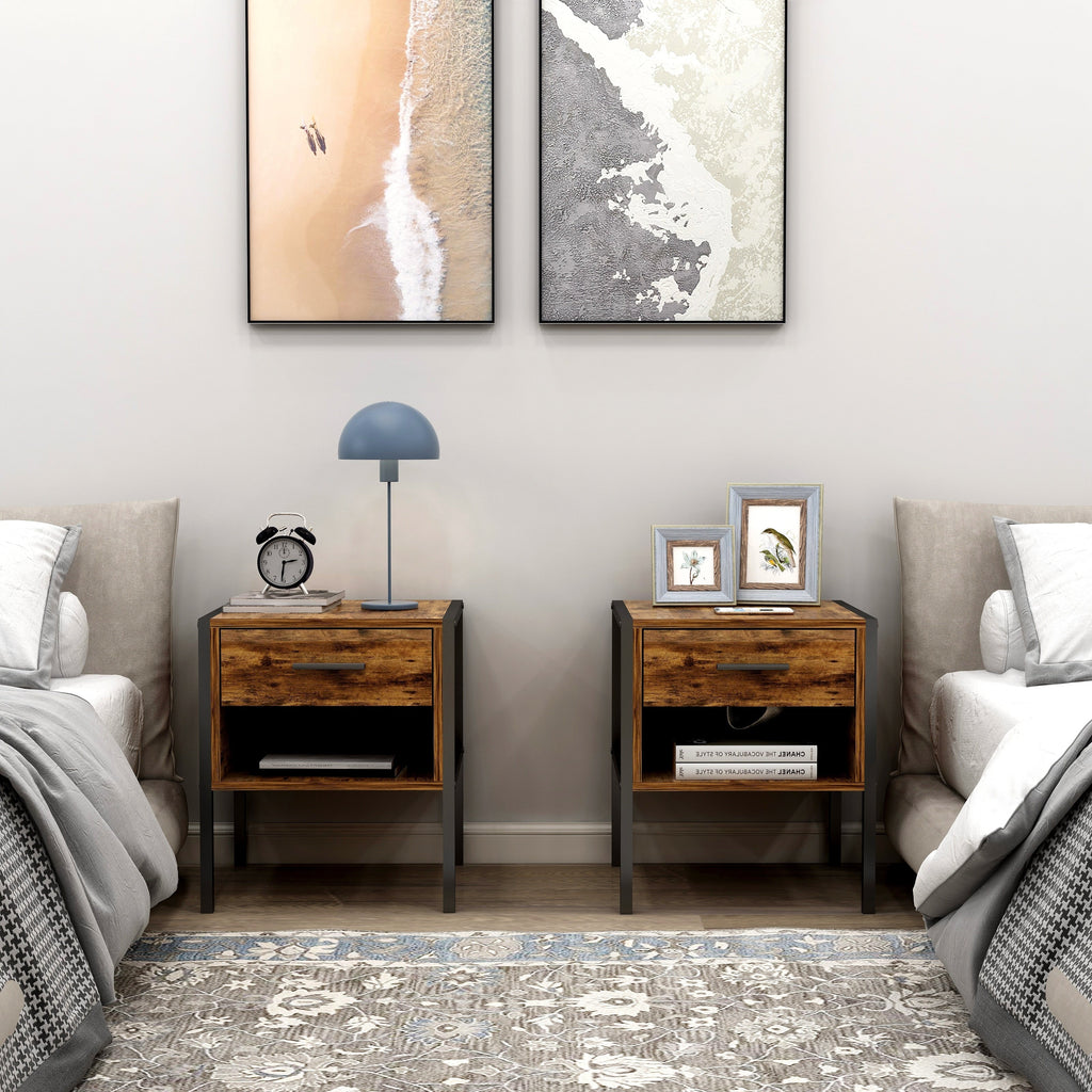 Industrial-style Nightstand (Set of 2)