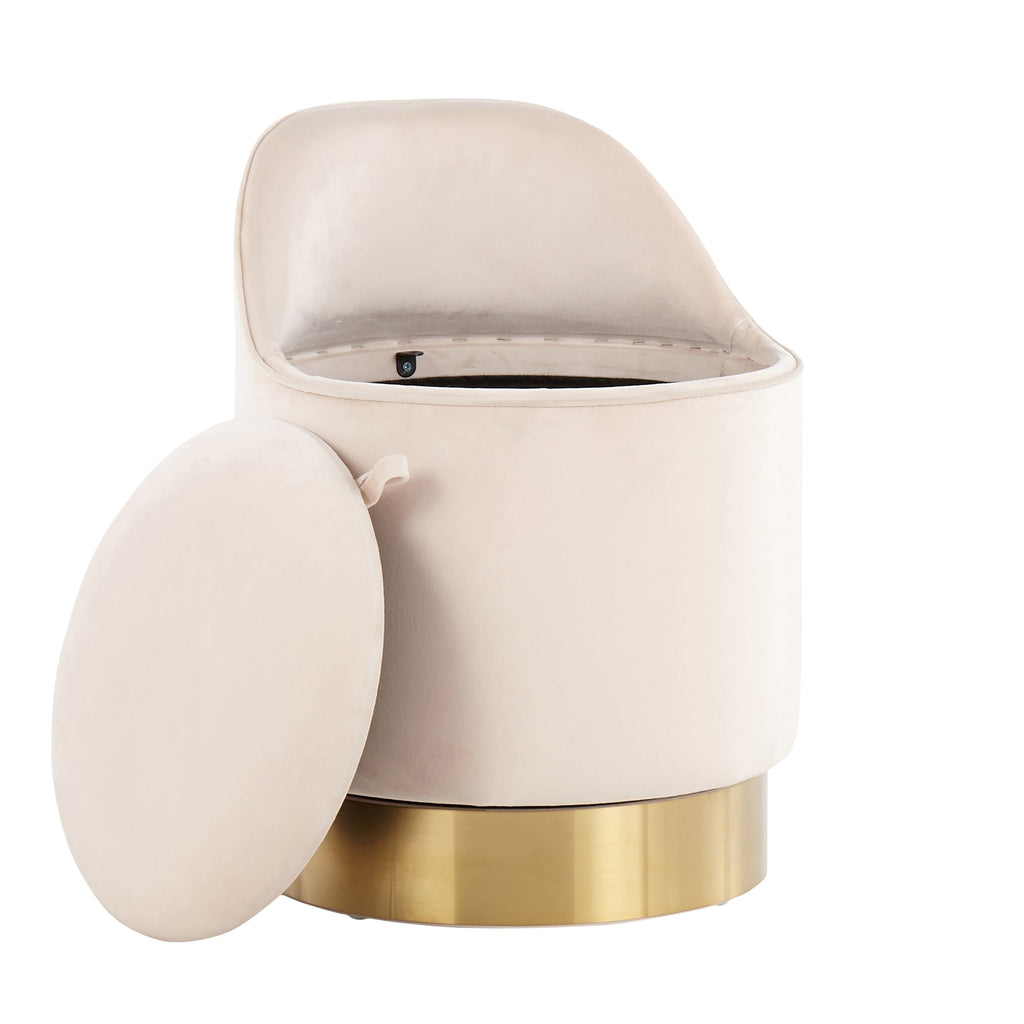 Silver Orchid Corday Swivel Velvet Vanity Stool