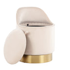 Silver Orchid Corday Swivel Velvet Vanity Stool