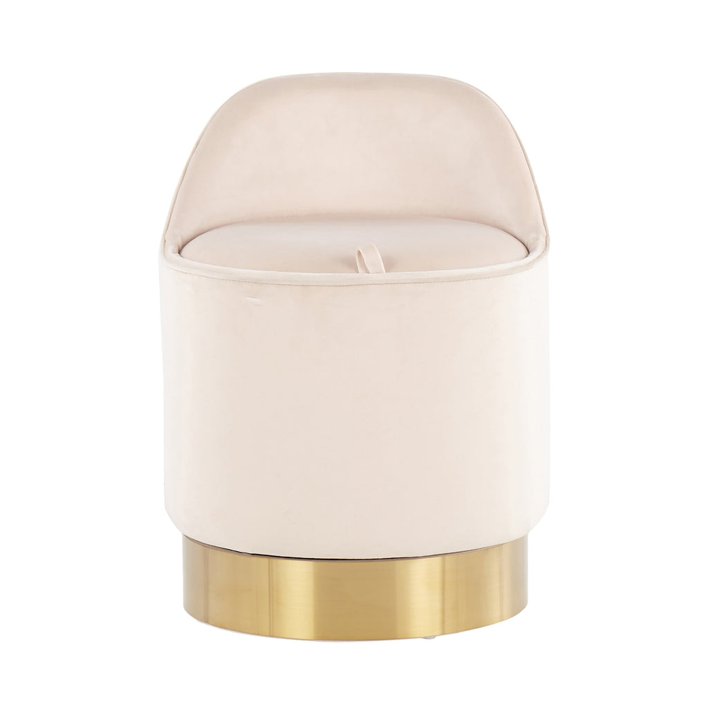 Silver Orchid Corday Swivel Velvet Vanity Stool