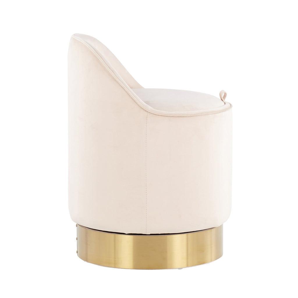 Silver Orchid Corday Swivel Velvet Vanity Stool