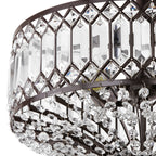 Silver Orchid Furey Bronze/Gold Tiered Glass Semi-flush Lighting Fixture - 14.75L x 14.75W x 15.25H