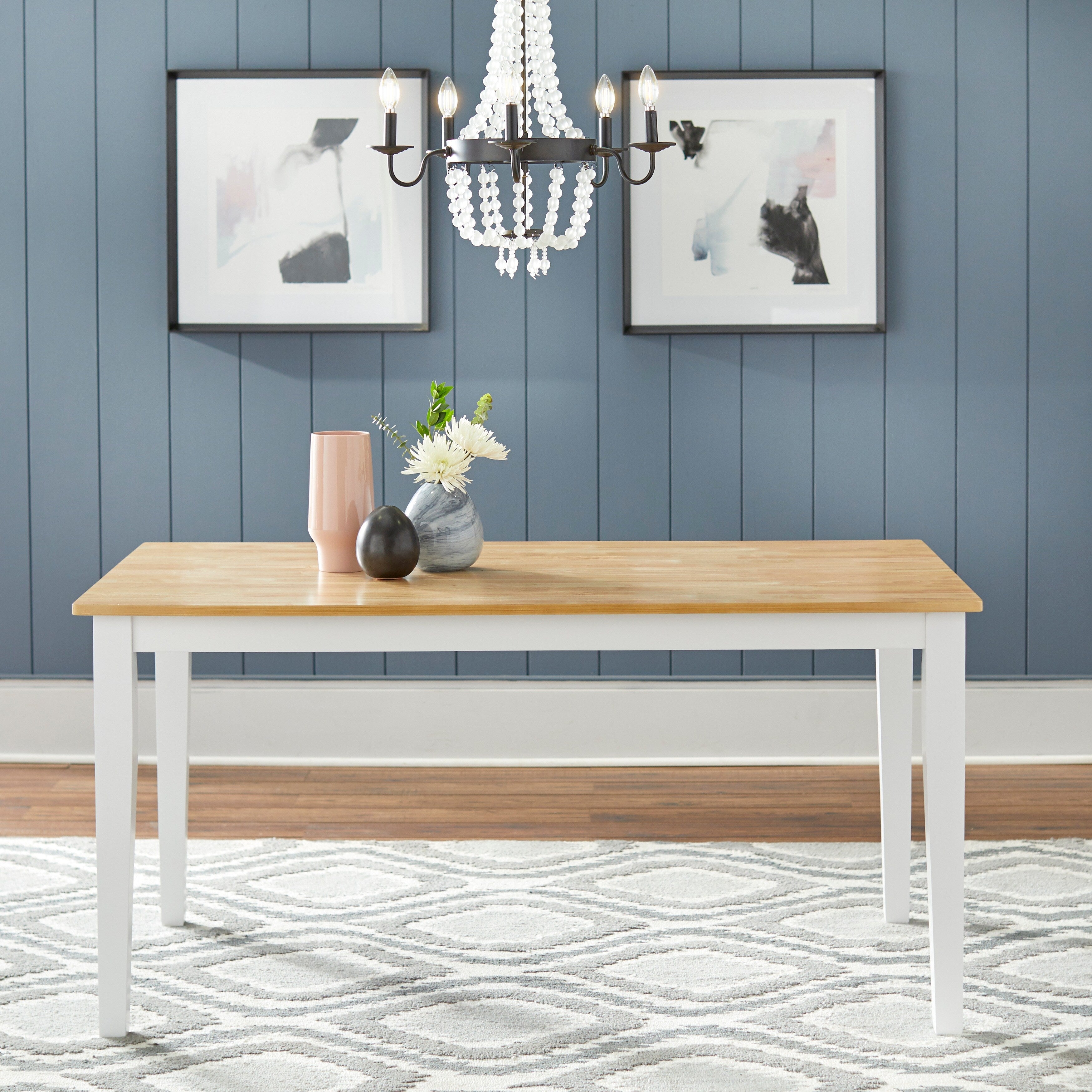 Simple Living Crossback White/ Natural 7-piece Dining Set
