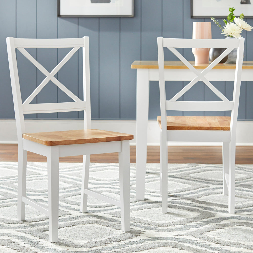 Simple Living Crossback White/ Natural 7-piece Dining Set