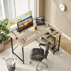 Small L Shaped Desk with Storage Shelves Corner Computer Desk