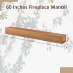 Solid Pine Wall Mounted Fireplace Mantel Floating Shelf