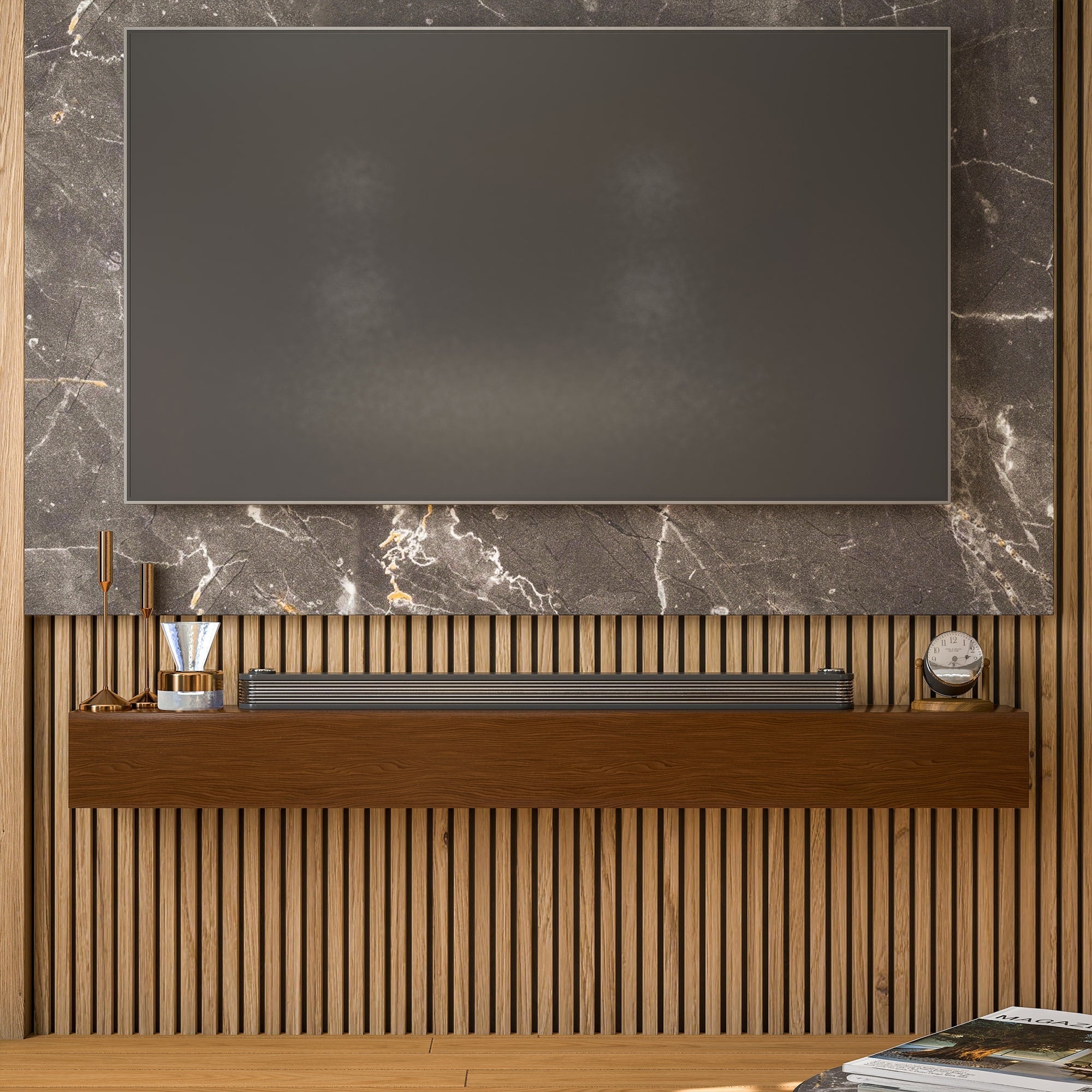 Solid Pine Wall Mounted Fireplace Mantel Floating Shelf