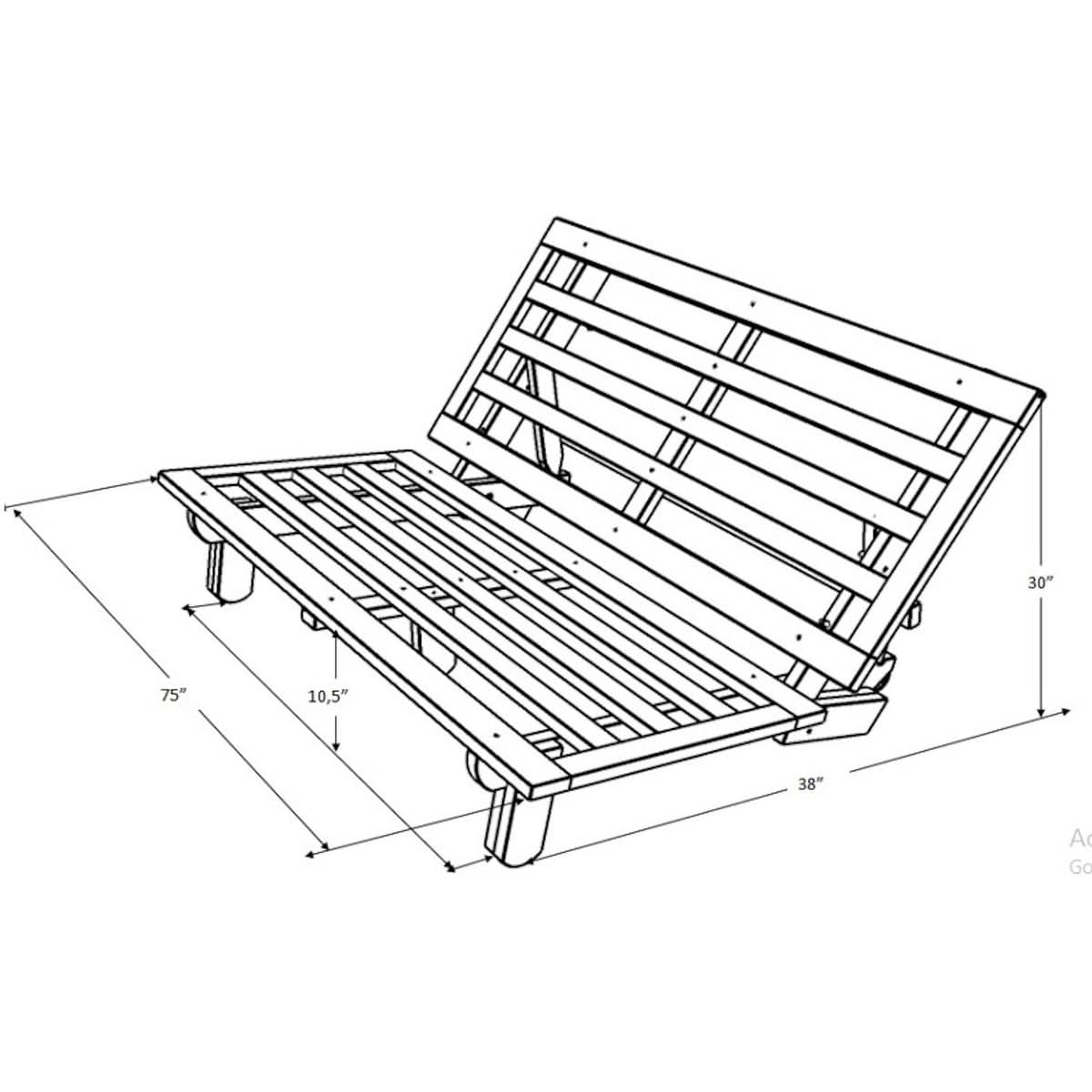 Somette Carson Futon Frame in Java Finish (Mattress not included)