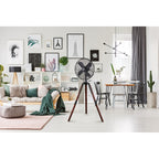 Star Fans Star Tripod 16-inch Stand Fan with Wooden Legs
