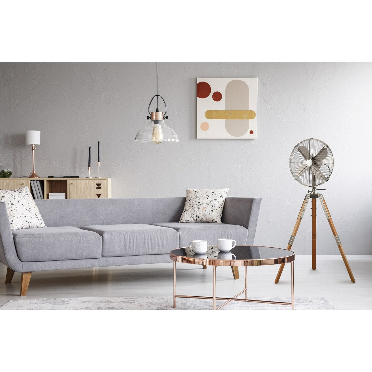 Star Fans Star Tripod 16-inch Stand Fan with Wooden Legs