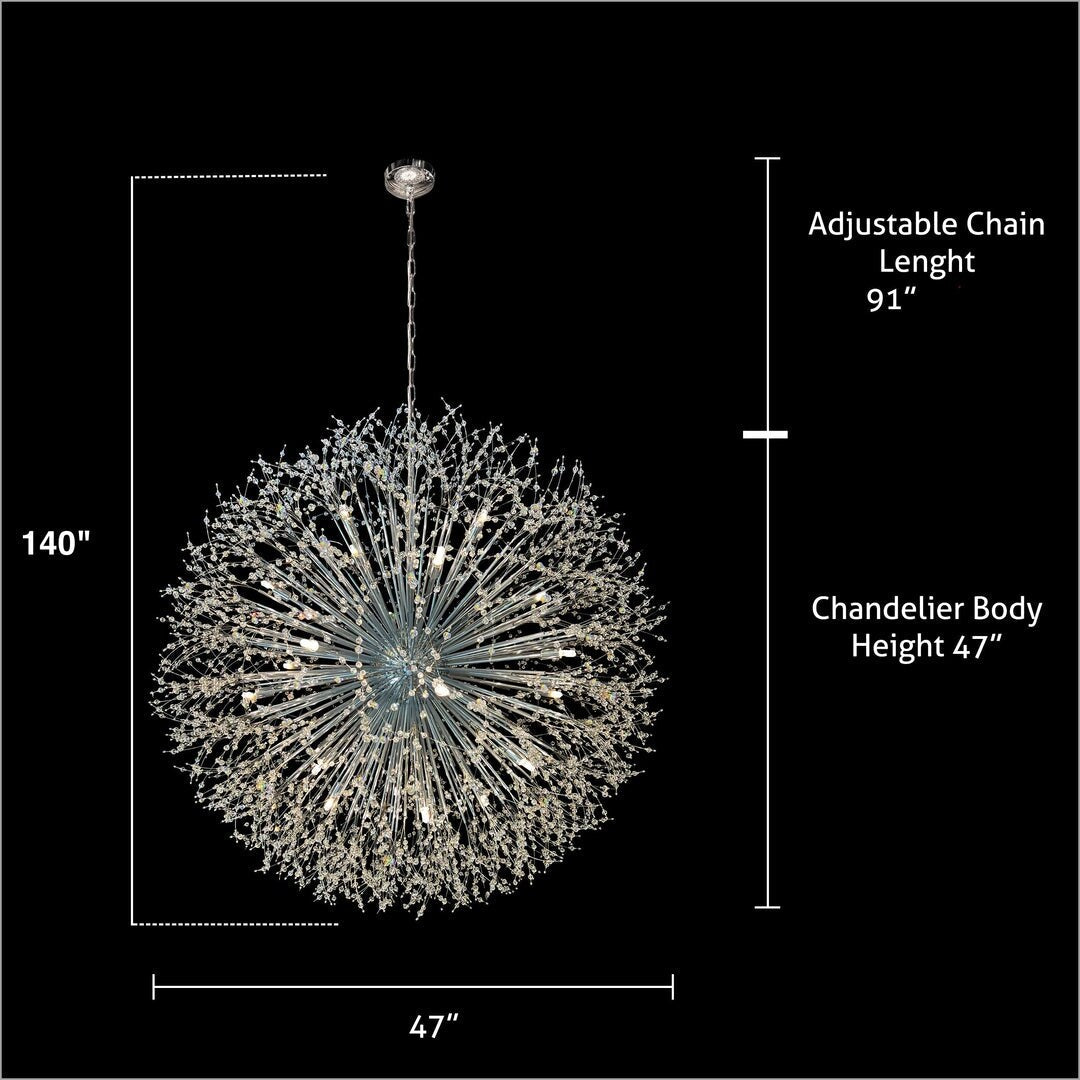 Starburst Chandelier 47 Wide Crystal Lighting Fixture
