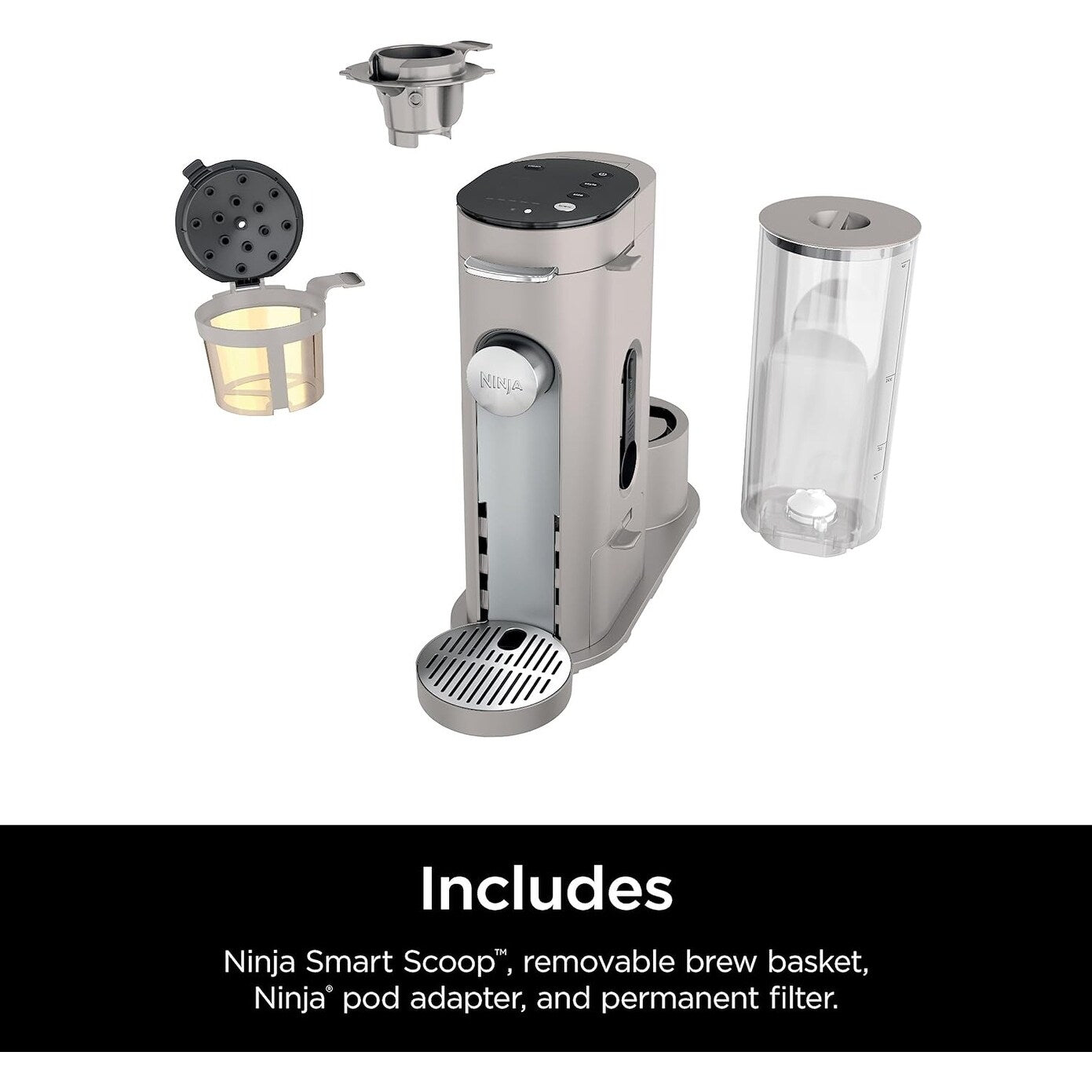 Stone Single-Serve Coffee Maker, K-Cup Compatible, 56oz Reservoir, Grounds Brewing, Iced Coffee