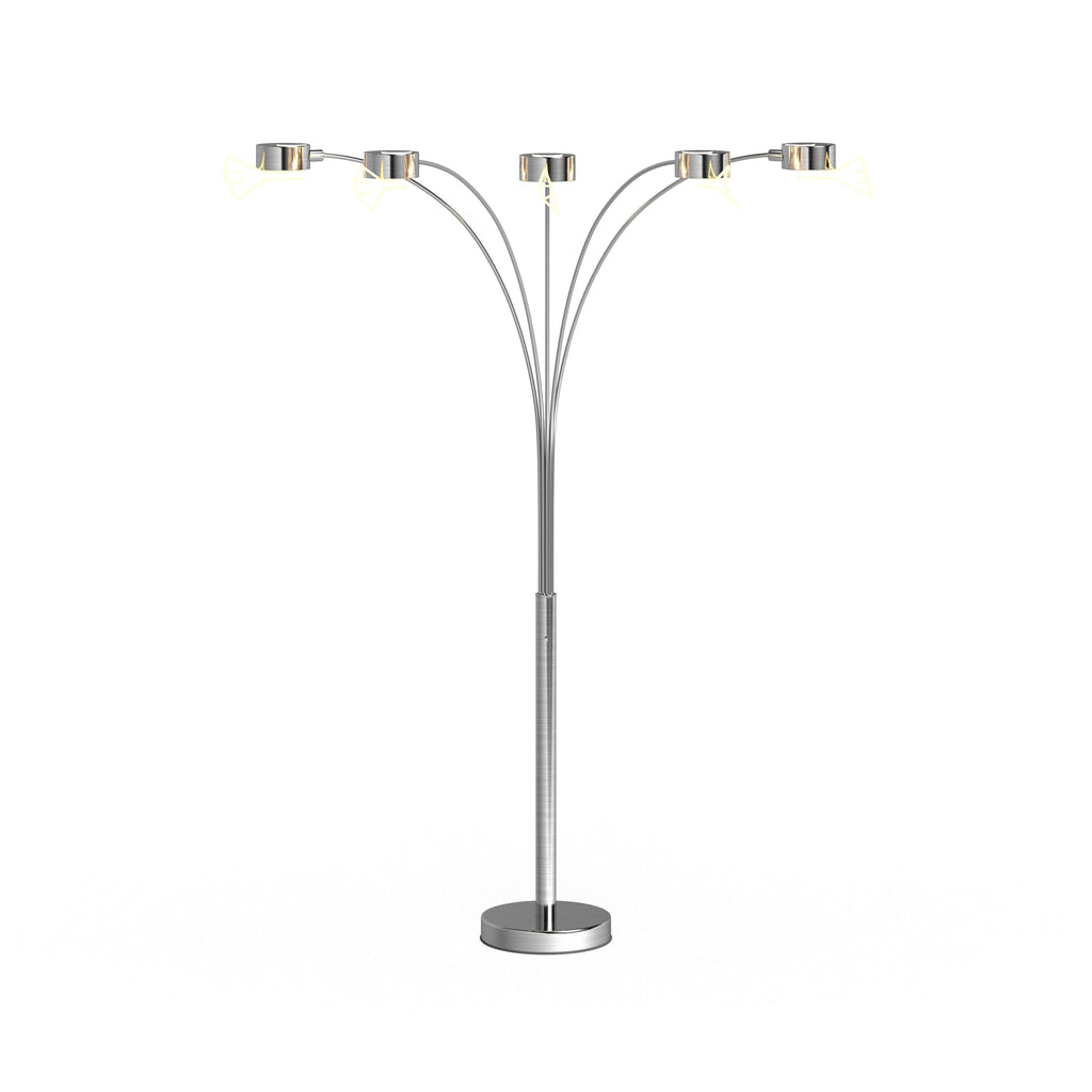 Strick & Bolton Charlie Brushed Steel Arched 5-light Floor Lamp