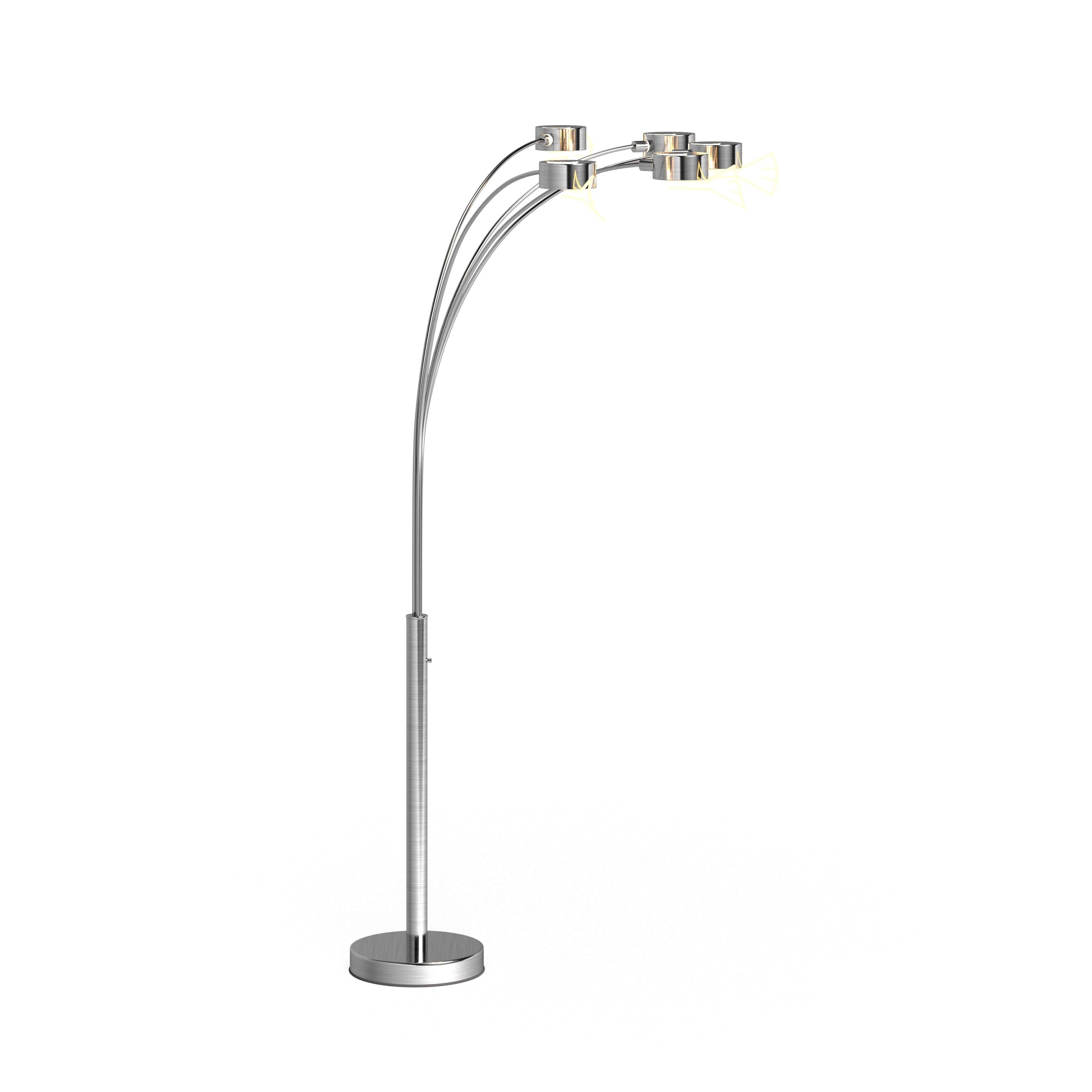 Strick & Bolton Charlie Brushed Steel Arched 5-light Floor Lamp