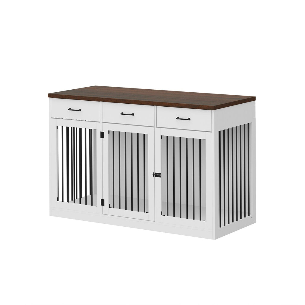 Stylish Wooden Dog Crate Furniture with Storage, 3 Drawers