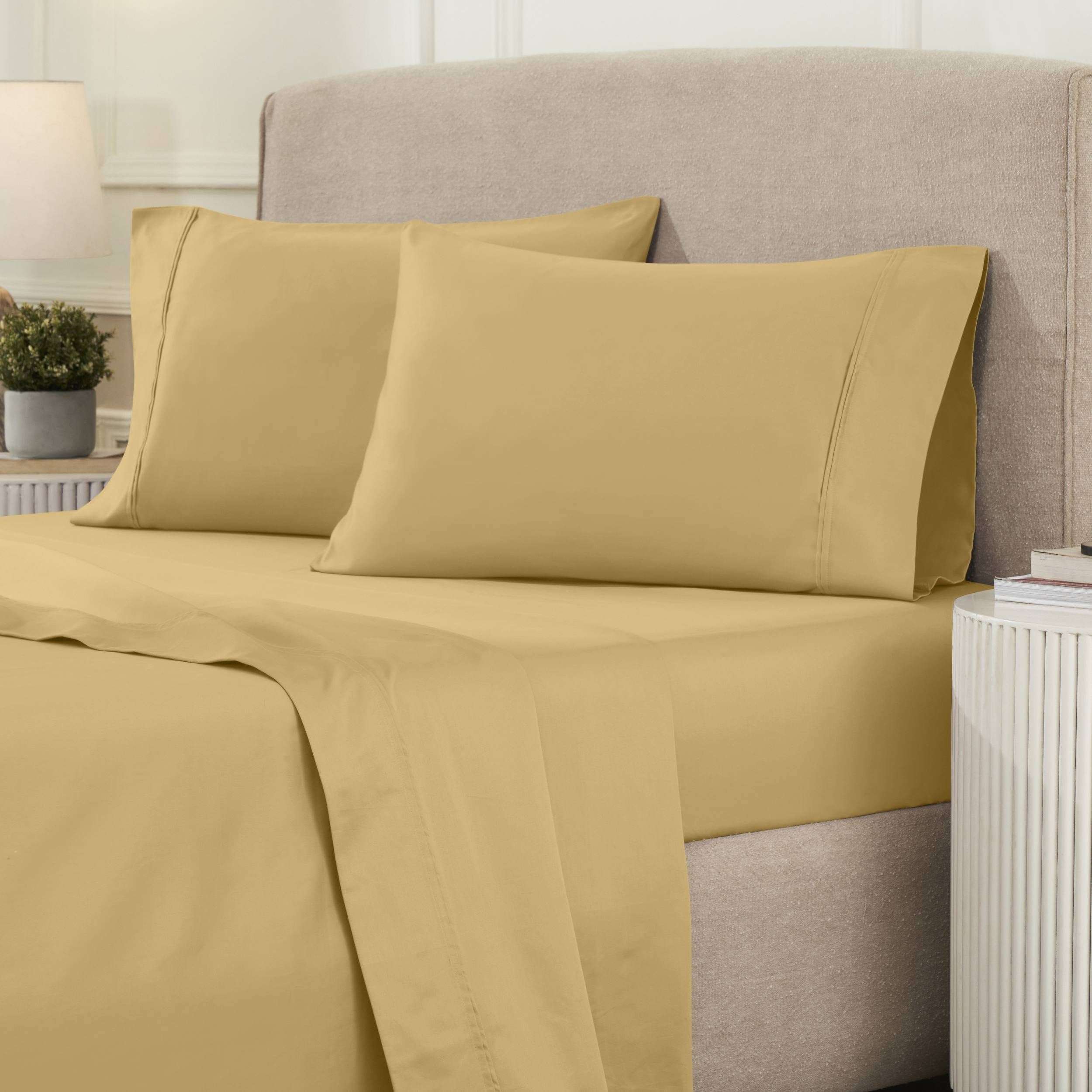 Superior Egyptian Cotton 1200 Thread Count Eco-Friendly Solid Sheet Set