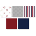Sweet Jojo Designs Red, White and Blue Baseball Patch Sports Collection Boy 3-piece Full / Queen-size Comforter Set